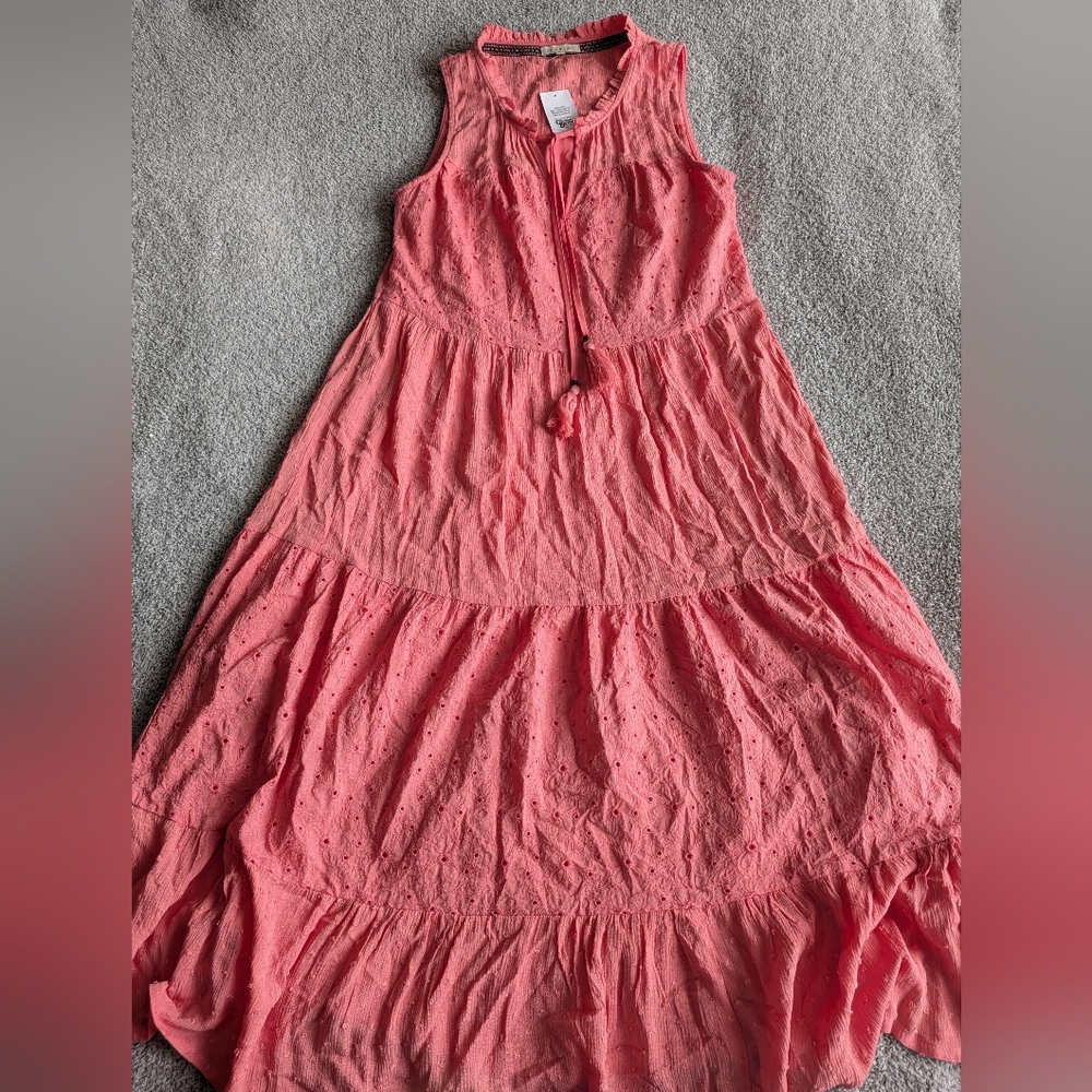 🌼B2G1🌼 Kate & Sam Peachy Pink Eyelet Midi Dress Size XS NWT